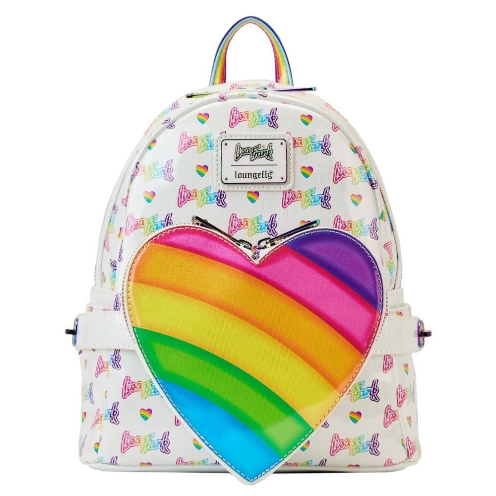 Lisa Frank Rainbow Heart Loungefly Backpack Purse